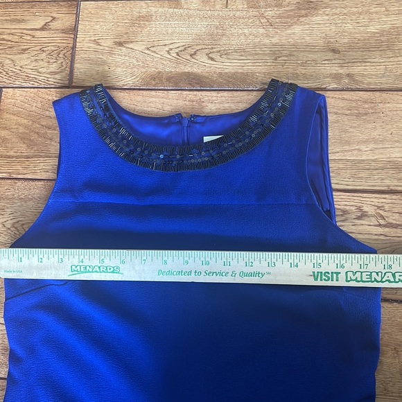 Ann Taylor Blue & black sleeveless sheath dress 10 - Picture 5 of 9